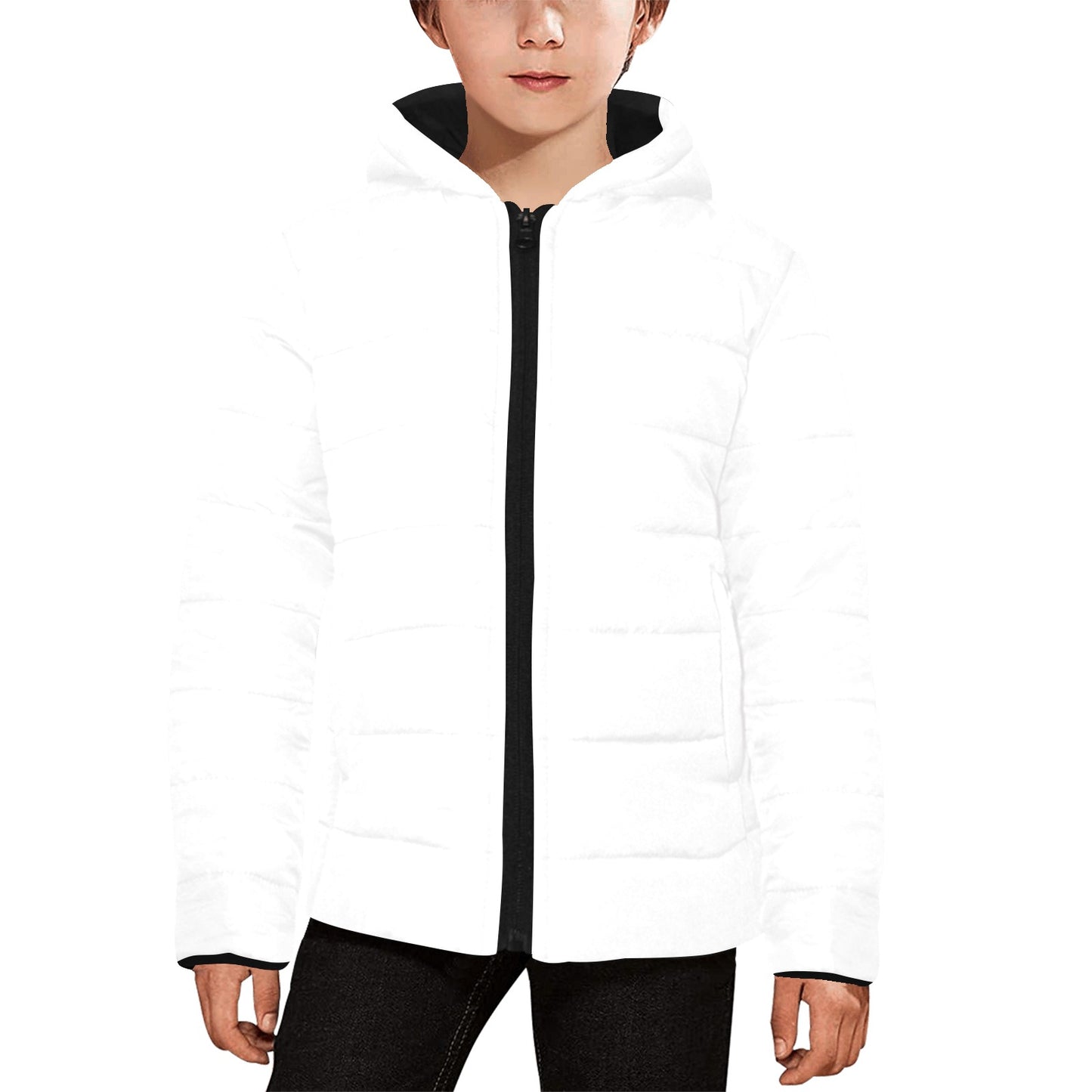 CUSTOMIZABLE  Kids' Padded Hooded Jacket (Model H45)